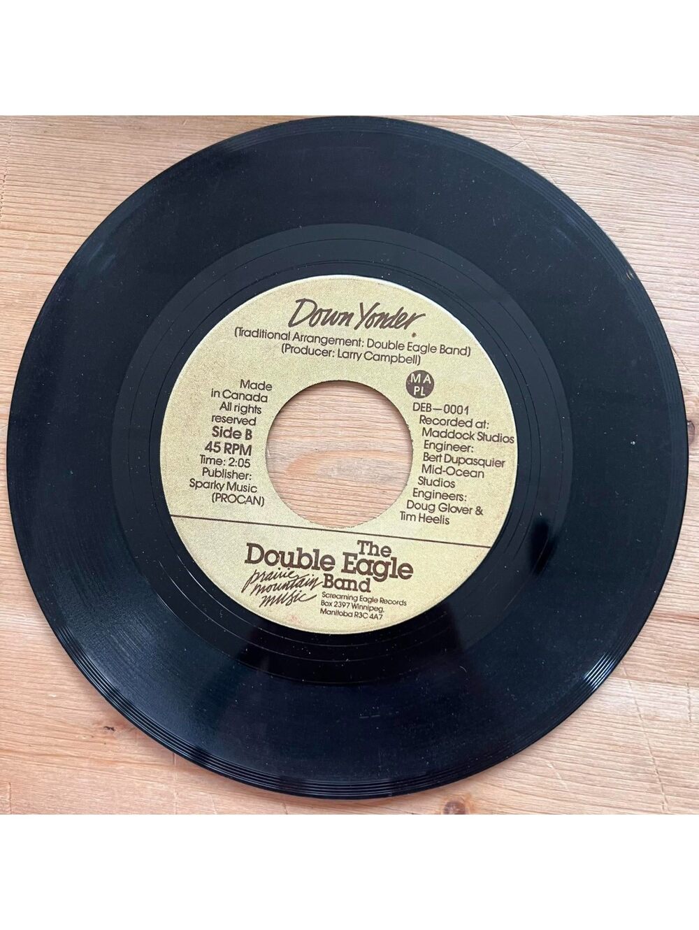 The Double Eagle Band - Down Yonder/Fiery Feelin' 45rpm VG+ R20